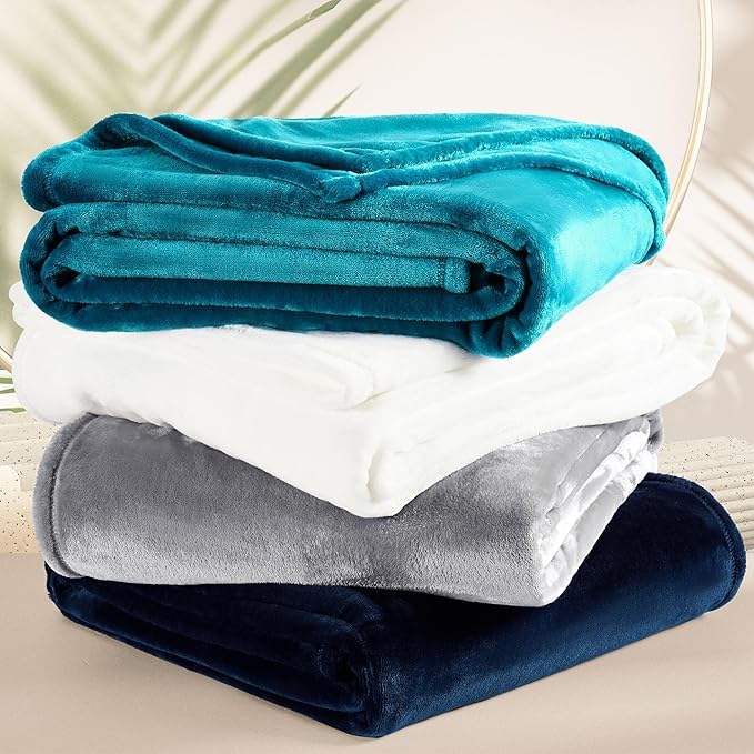 DREAMNINE Soft Cozy Plush Fleece Throw Blanket 50" x 60", Solid Shag Minky Lightweight Fuzzy Flannel Blanket for Bedroom, Luxury Washable Warm Velvet Blankets for Couch Sofa Pet, Breathable, Navy Blue