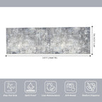 4x12 ft Extra Wide Hallway Rug – Non-Slip Washable Large Long Carpet Runner for Kitchen, Indoor Entryway, Modern Abstract Low-Pile Thin Floor Mat for Bedroom, Living Room, Dining Room（Blue Grey,4x12）