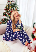 Ekouaer Women Satin Silk Pajamas Classic Long Sleeve Button Down Pjs Set Soft Loungewear