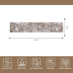 3x16 ft Non-Slip Hallway Runner Rug – Washable Rubber Backed Large Carpet Runner for Hall, Kitchen Floor, Entryway, Bedroom, Living Room – Abstract Modern Neutral Low-Pile Thin (Brown Beige, 3x16)