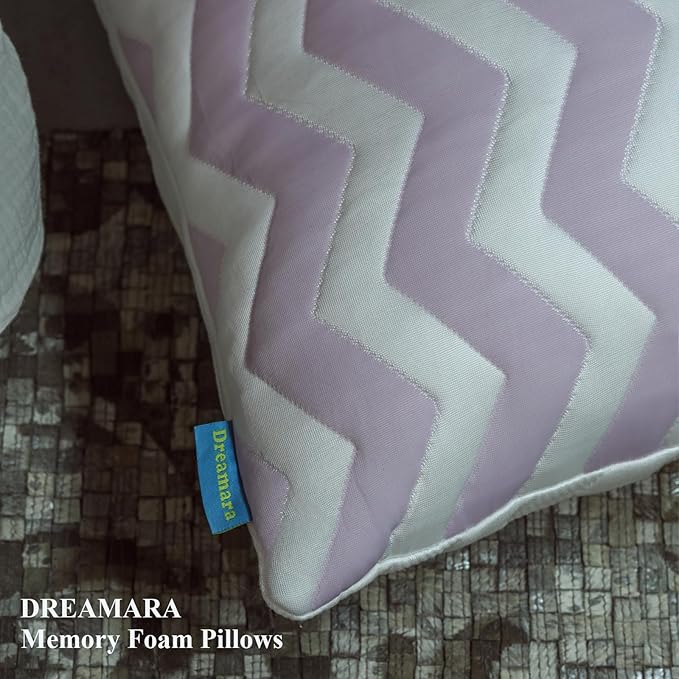 Dreamara Cooling Bed Pillows Queen Size Set of 4 – Adjustable Loft Shredded Memory Foam Pillows for Side, Back & Stomach Sleepers, Supportive & Breathable for Hot Sleepers (Mauve)