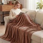 Exclusivo Mezcla Fleece Blanket King Size for Bed, Super Soft and Warm, All Season, Cozy, Plush, Lightweight, 90x104 Inches, Brown