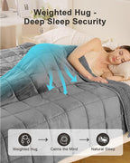 Weighted Blanket 15lbs for Adults, Ultra-Soft Sherpa Fleece Reversible Weighted Throw Blanket for Relaxation & Cozy Evenings, Sleep in A Hug, Evenly Distributed, W60 x L80, Grey