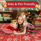 XLUEZ Runner Rug 2x6 Christmas Rugs, Machine Washable Kitchen Runner Boho Christmas Tree Snowflake Rug Non-Slip Soft Low Pile Hallway Rugs for Entryway Bedroom Bathroom Laundry(Xmas Red, 2'x6')