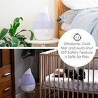 Crane White Drop Ultrasonic Cool Mist Teardrop Humidifier, 1 Gallon Tank, Baby Humidifier for Nursery, Bedroom, Plants, Office, Adjustable Mist Levels