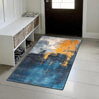 Area Rug 2x3 ft Rug Washable Boho Rugs Non Slip Low Pile Floral Small Carpet for Bedroom, Bedside, Kids Room, Office, Dining Room
