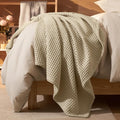 PHF Ultra Soft Waffle Weave Throw Blanket 50"x 60"- Washed Lightweight Breathable Cozy Woven Blanket for Bed - Aesthetic Decor for Couch Bedding Sofa Home Car - Khaki