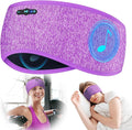 Sleep Headphones Bluetooth 6.0 Headband, 20Hr Headband Headphones with HD Stereo Speakers, Sports Wireless Earphones for Side Sleepers Workout Yoga Travel Meditation, Gifts for Women Men,Purple