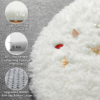 ONASAR Cream White Round Area Rugs 6ft, Fluffy Soft Bedroom Circle Rug Floor Mat for Kids Girls Boys Teen Room, Fuzzy Plush Shaggy Carpet for Baby Nursery Living Room Playroom Dorm Home Decor