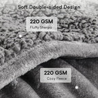 Cottonblue 20lbs Weighted Blanket Queen Size, 60x80 Inches Grey Sherpa Weighted Blanket Throw Sofa Bedding Heavy Blanket for Adults, Soft Cozy Fleece Blanket On Queen Bed