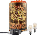 Salt Lamps Night Light, Himalayan Salt Rock Lamp with Dimmer Switch, Tree of Life Salt Basket Lamp, Retro Decor Salt Crystal Desk Light with 15W Replacement Bulbs