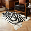 HOMORE Zebra Rug, 3x4 Feet Faux Animal Skin Print Rug,Small Zebra Hide Rugs for Wall Art Decor,Western Floor Carpet for Bedroom Bedside Living Room Desk, Black and White