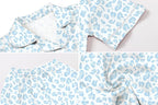 Umeyda Girls Womens Pajamas Set, Satin Silky Button Down Loungewear 2 Piece Short Sleeve Pants PJS Sets for Mommy Kids
