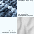 60x80 Inches Ultra-Soft Fuzzy Faux Fur Plush Twin Size Blanket - Thick, Warm Sherpa for Couch, Sofa, Bedroom, Camping - Decorative Blanket for Cozy Warmth, Bubble Dark Blue Tie Dye