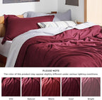 Bedsure Duvet Cover Twin/Twin XL Size - Soft Double Brushed Bedding Set for Kids & Adults, Zipper Closure, 2 Pieces, Includes 1 Duvet Cover (68"x90") & 1 Pillow Sham, NO Comforter, Burgundy Red