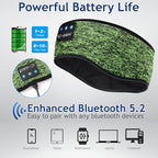 LC-dolida Sleep Headphones Wireless Bluetooth Headband Headphones for Sleeping Music Band Cozy Sleep Mask with Thin HD Stereo Speakers Perfect for Side Sleepers(Olive)
