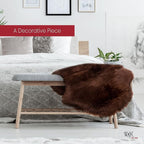 Silky Soft Faux Fur Rug, 2 ft. x 3 ft. Brown Fluffy and Shaggy Sheepskin Carpet for Living Rooms, Bedroom, Kid's Room, or Nursery, Home Décor Accent, Machine Washable with Non-Slip Backing