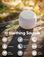 Babelio White Noise Sound Machine for Adults Kids Baby, Mini, 15 Non-looping Sounds, Timer, Memory Function, Easy to Pocket and Travel White