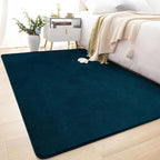 Softlife Navy Blue 4x6 Area Rug for Bedroom Living Room, Solid Non-Slip Fluffy Carpet with Soft Low Pile for Kids Boys Girls, Machine Washable Fuzzy Aethetic Rugs Home Dorm Decor