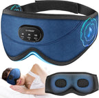 LC-dolida White Noise Sleep Mask, 3D Sleep Headphones with 16 Soothing Sounds, Bluetooth 5.4 Sleep Eye Mask with Timer, Total Blackout Sleeping Headphones for Side Sleeper (Black) (Blue)