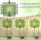Luvkczc Crystal Table Lamp with Touch Control, Bedside Crystal Table Lamp with USB C+A Ports,Dimmable Lamp for Girls Bedroom, Living Room, Green & B11 LED Bulb Included
