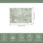 3x4 Washable Entryway Area Rug – Non-Slip Modern Abstract Small Area Rug for Kitchen, Bedroom, Bathroom – Soft Low-Pile Thin Indoor Door Mat (Sage Green,3x4)