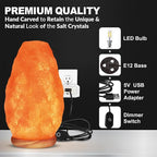 WBM LLC Himalayan Glow Natural Pink Salt Lamp, Crystal Salt Lamp Night Light with (ETL Certified) Brightness Control Dimmer Switch, Wooden Base & Salt Lamps Bulb | 6-8 LBS, Model Number: 1001