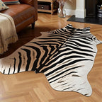 HOMORE Zebra Rug, 3x4 Feet Faux Animal Skin Print Rug,Small Zebra Hide Rugs for Wall Art Decor,Western Floor Carpet for Bedroom Bedside Living Room Desk, Black and White