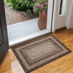 RUGSREAL 2x3 Entry Rug Small Bedroom Area Rug Braided Printed Mat for Living Room Farmhouse Kitchen Mat Indoor Non Slip Rustic Throw Carpet Machine Washable Rug for Sink Under Table, Brown