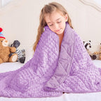 yescool Weighted Blanket 3 lb Light Purple Small Weighted Lap Blanket for Boys and Girls, Cooling Weighted Throw Blankets Minky Heavy Blankets, for 20-45lbs, 36 * 48in