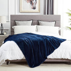 DREAMNINE Soft Cozy Plush Fleece Throw Blanket 50" x 60", Solid Shag Minky Lightweight Fuzzy Flannel Blanket for Bedroom, Luxury Washable Warm Velvet Blankets for Couch Sofa Pet, Breathable, Navy Blue