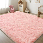 ISEAU Fluffy Rug Carpets Soft Shaggy Area Rugs, Indoor Floor Mats for Kids Room Fuzzy Carpet, Dorm, College, Apartment Mat Bedside Rug for Boys Girls Bedroom Living Room Home Decor, 3ft x 5ft, Pink