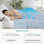 L'AGRATY Weighted Blanket - 60"x80" 17lbs Cooling Breathable Heavy Blanket Microfiber Material with Glass Beads for Adult All-Season Summer Fall Winter Soft Thick Comfort