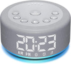【3 in 1】 Sound Machine Alarm Clock Night Light White Noise Machine with 30 Sleeping Sounds for Baby Kids Adults 32 Level Volume Auto Off Timer Memory Function Digital Clock with 30 Wake Up Sounds