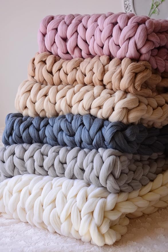 Boho Throw Blanket - Chunky Knit Blanket Full Size Blanket for Adult 54x75, Boho Blanket Bed Decor, Knit Blanket for Couch, Birthday Gift for Women, Ideas (Dark Grey, 54"x75")