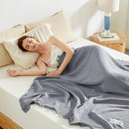 SOULFUL Muslin Throw Blanket with Tassels - Soft King Size Cotton Throw Blanket for Couch or Bed, Lightweight and Breathable Gauze for All Seasons, LightChampagne, 108" x 90"