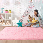 Noahas Fluffy 6x9 Area Rugs for Living Room,Shaggy Pink Rugs for Bedroom Girls,Thick Shag Throw Floor Carpet,Soft Non-Slip Dorm Nursery Kids Rug Home Decor Aesthetic