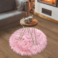Pink Round Rug for Girls Bedroom, Fluffy Circle Rug 2 2 Feet for Kids Room, Furry Carpet for Teen Girls Room, Shaggy Circular Rug for Nursery Room, Fuzzy Plush Rug for Dorm