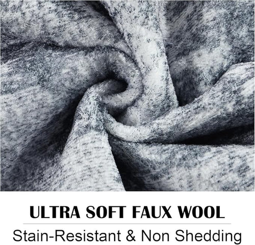 Area Rug 5x7 Washable Rugs Modern Abstract Area Rug Soft Non-Slip Non-Shedding Faux Wool Stain Resistant Floor Carpets for Living Room Bedroom Dining Room Kids Room Home Office (Grey and Black)