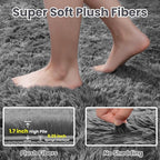 8x10 Area Rugs for Living Room Rug: Soft Fluffy Shag Light Gray Rugs for Bedroom, Non-Slip Large Fuzzy Plush Rug Indoor Floor Carpet for Nursery Kids Boys Girl Room, Dorms, Playroom, Modern Home Decor