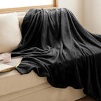 Bedsure GentleSoft Fleece Throw Blanket for Couch Black - Lightweight Plush Fuzzy Cozy Soft Halloween Blankets and Throws for Sofa, 50x60 inches