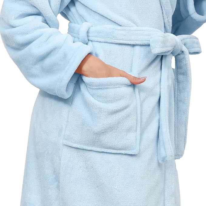 Plush Soft Robes for Women, Premium Fleece Womens Robe Cozy Warm Bathrobe