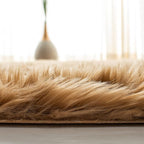 SAFAVIEH Faux Sheep Skin Collection 2'6" x 8' Camel FSS115E Silken Glam 2.35-inch Thick Runner Rug