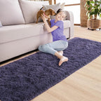 Noahas Taro Purple Runner Rug for Hallway,2'x6' Long Area Rugs for Bedroom Living Room,Non Slip Thick Shag Carpet for Entryway Nursery Bedside Kids Girls Room Home Decor