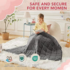 CuteKing Weighted Blanket - Weighted Blanket with Premium Glass Beads - Heavy Blanket Crystal Velvet for Comfort Sleep - Thick Blanket All Season (10lbs, 48"x72", Grey Bubble)
