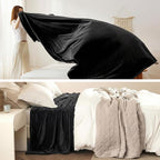 Bedsure GentleSoft Fleece Blankets King Size Black - Bed Blanket Soft Lightweight Plush Cozy Fuzzy Luxury Microfiber, 108x90 inches