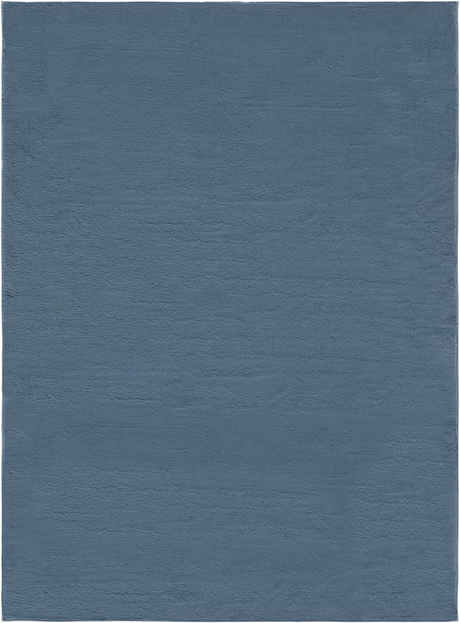 SAFAVIEH Washable Rug Faux Rabbit Fur Shag Collection - 5' x 7', Dark Grey, Slip Resistant & Easy Cleaning, Ideal for Living Room, Bedroom, Kids Playroom, Nursery, Dining Space (FRF976H)