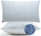 Cooling Bed Pillows for Sleeping Set of 2, Shredded Memory Foam Pillows for Bed King Size 2 Pack, Adjustable Cool Pillows for Side, Back and Stomach Sleepers Neck Supportive