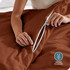Bare Home Bedding Duvet Cover California King Size - Premium 1800 Super Soft Collection - Lightweight, Cooling - Soft Breathable Bedding Duvet Cover (Cal King, Terracotta)