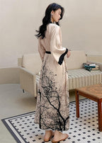 Kihnop Women's Floral Long Kimono Robe Long Satin Robe Long Silk Robe Ladies Kimonos Silky Bathrobe Cover Up, One Size
